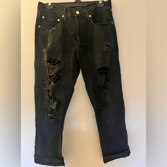Levi’s 501 distressed black jeans - Picture 1 of 2